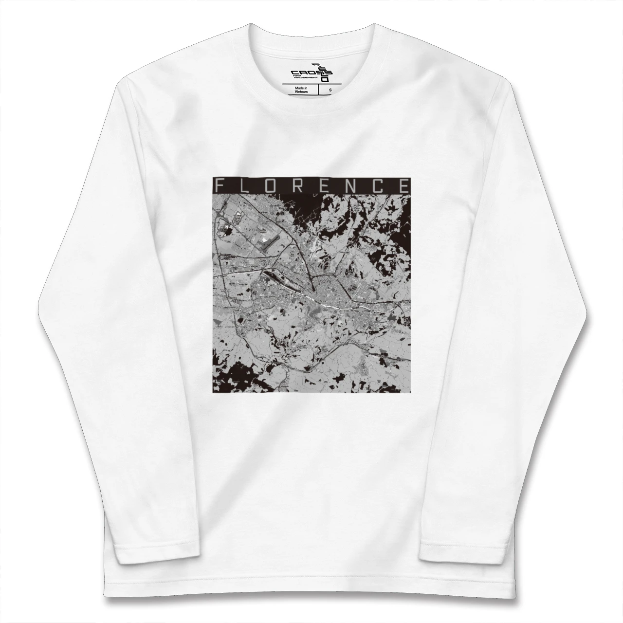【フィレンツェ(イタリア)】地図柄ロングスリーブTシャツ