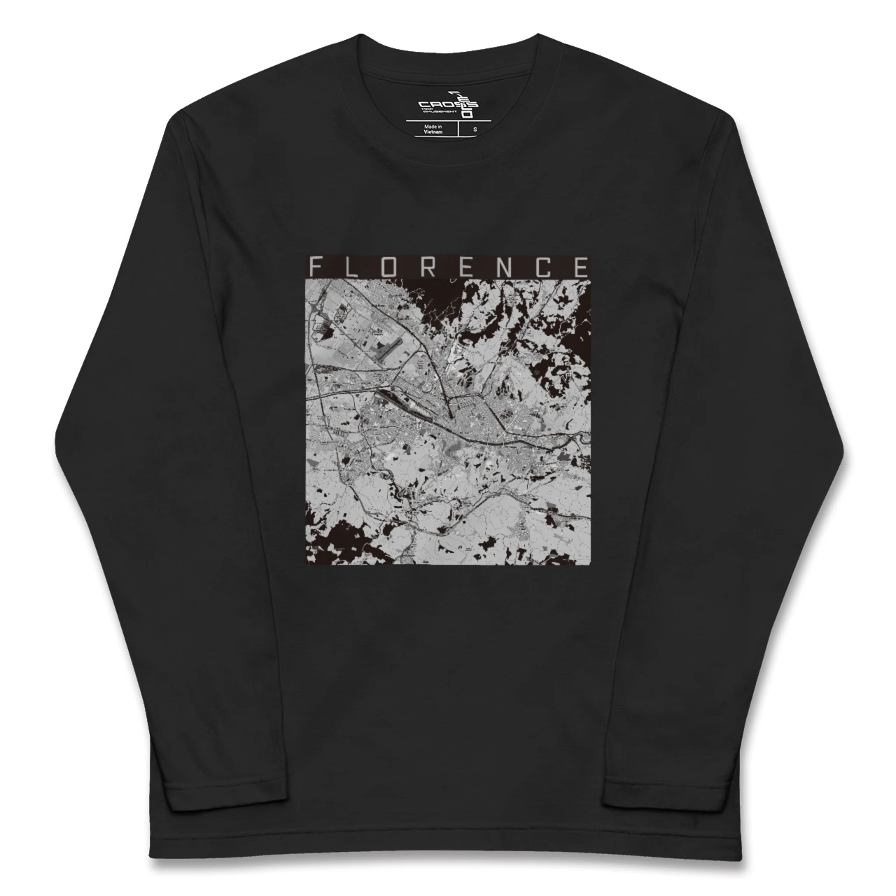 【フィレンツェ(イタリア)】地図柄ロングスリーブTシャツ