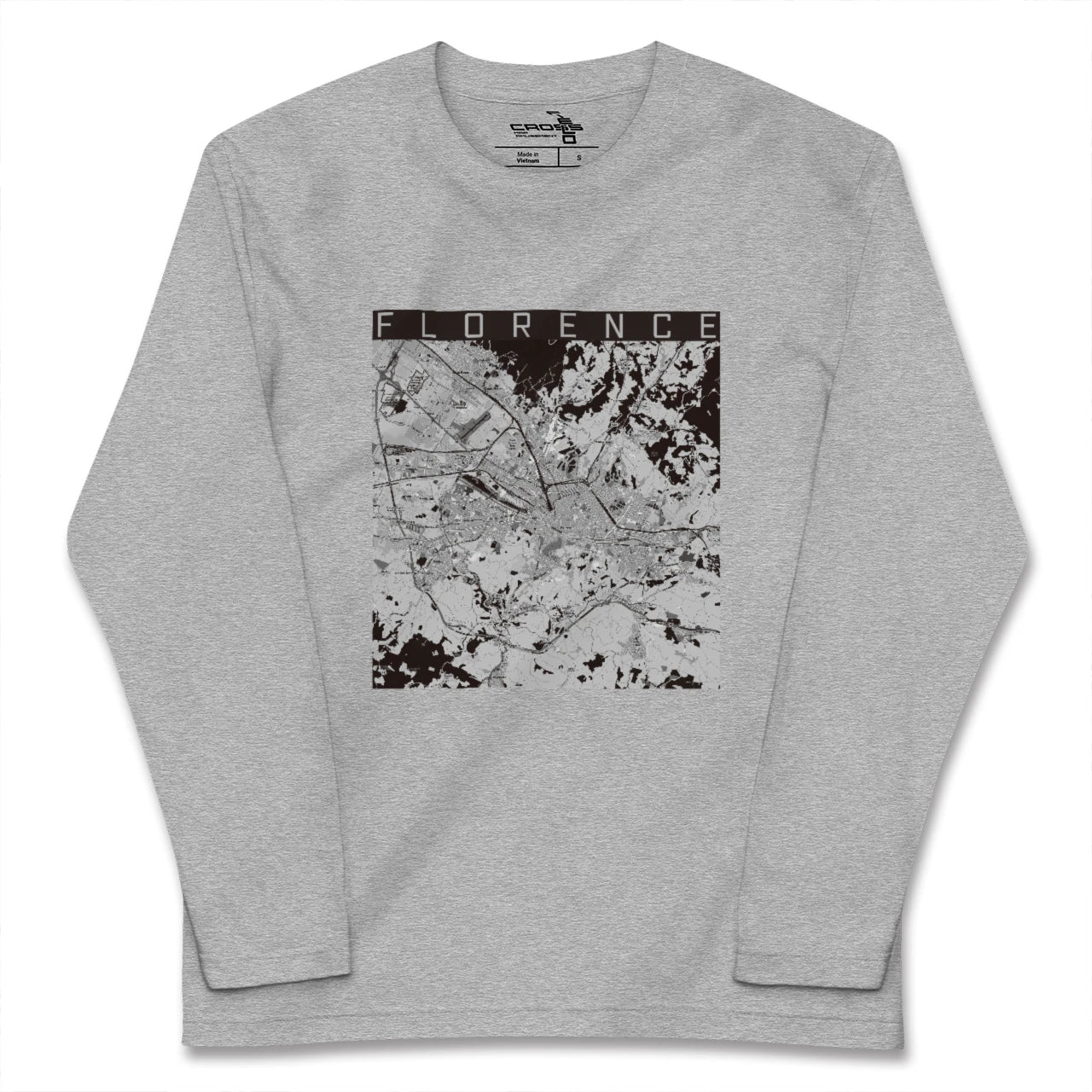【フィレンツェ(イタリア)】地図柄ロングスリーブTシャツ