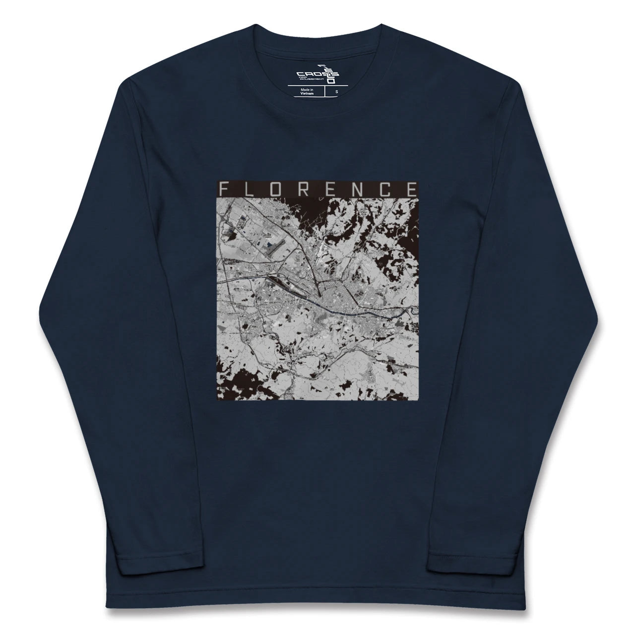 【フィレンツェ(イタリア)】地図柄ロングスリーブTシャツ