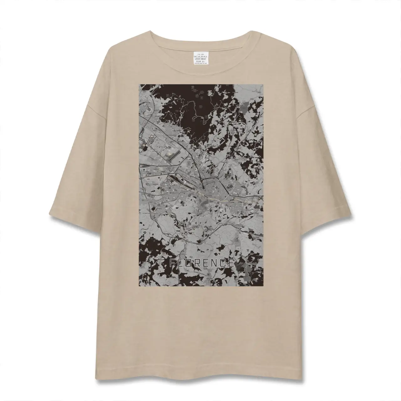 【フィレンツェ(イタリア)】地図柄ビッグシルエットTシャツ