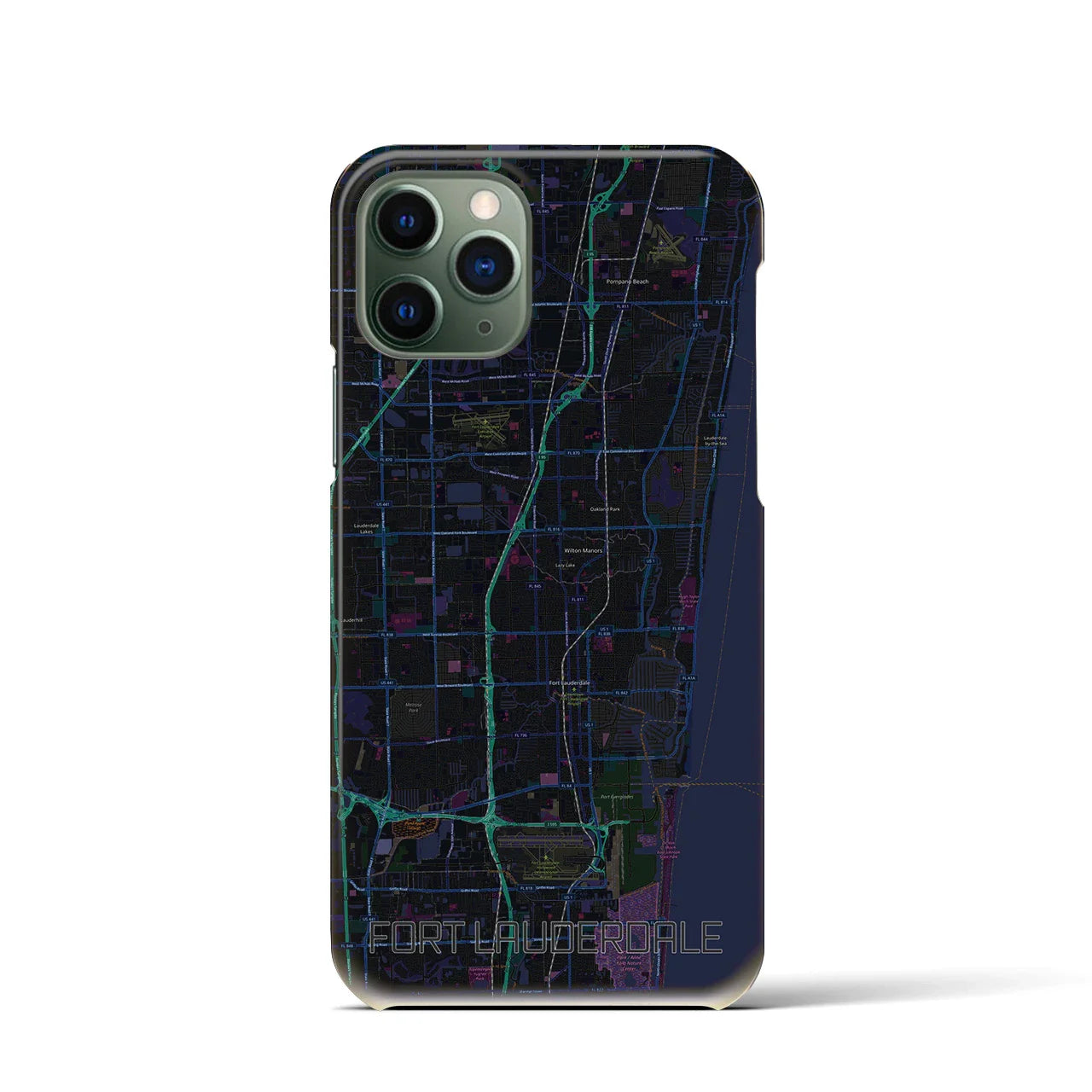【フォートローダーデール(アメリカ)】地図柄iPhoneケース(バックカバータイプ)