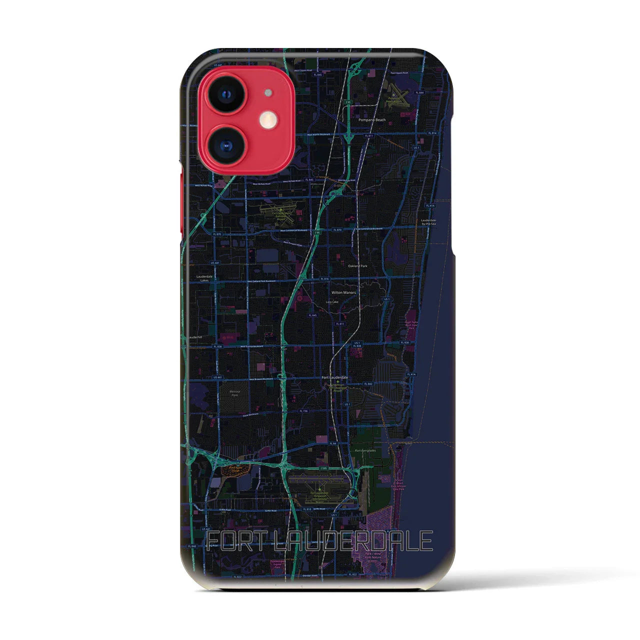 【フォートローダーデール(アメリカ)】地図柄iPhoneケース(バックカバータイプ)