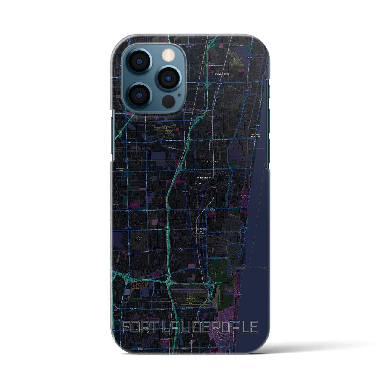 【フォートローダーデール(アメリカ)】地図柄iPhoneケース(バックカバータイプ)
