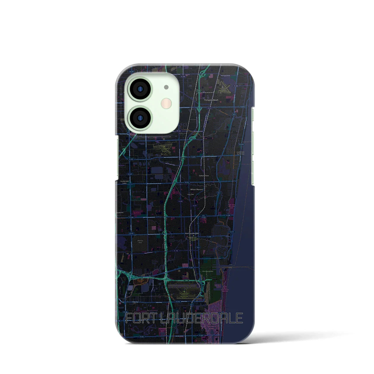 【フォートローダーデール(アメリカ)】地図柄iPhoneケース(バックカバータイプ)