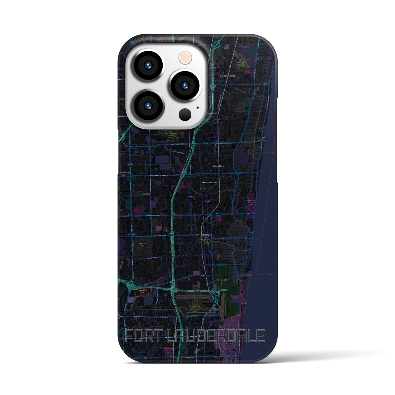 【フォートローダーデール(アメリカ)】地図柄iPhoneケース(バックカバータイプ)