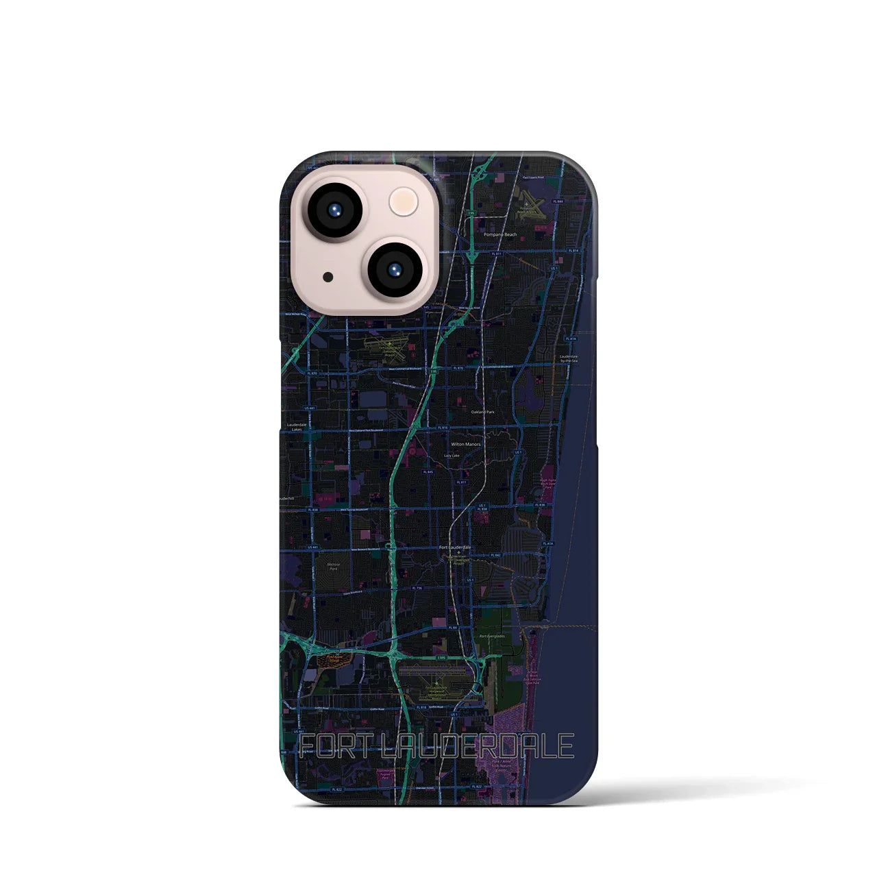 【フォートローダーデール(アメリカ)】地図柄iPhoneケース(バックカバータイプ)