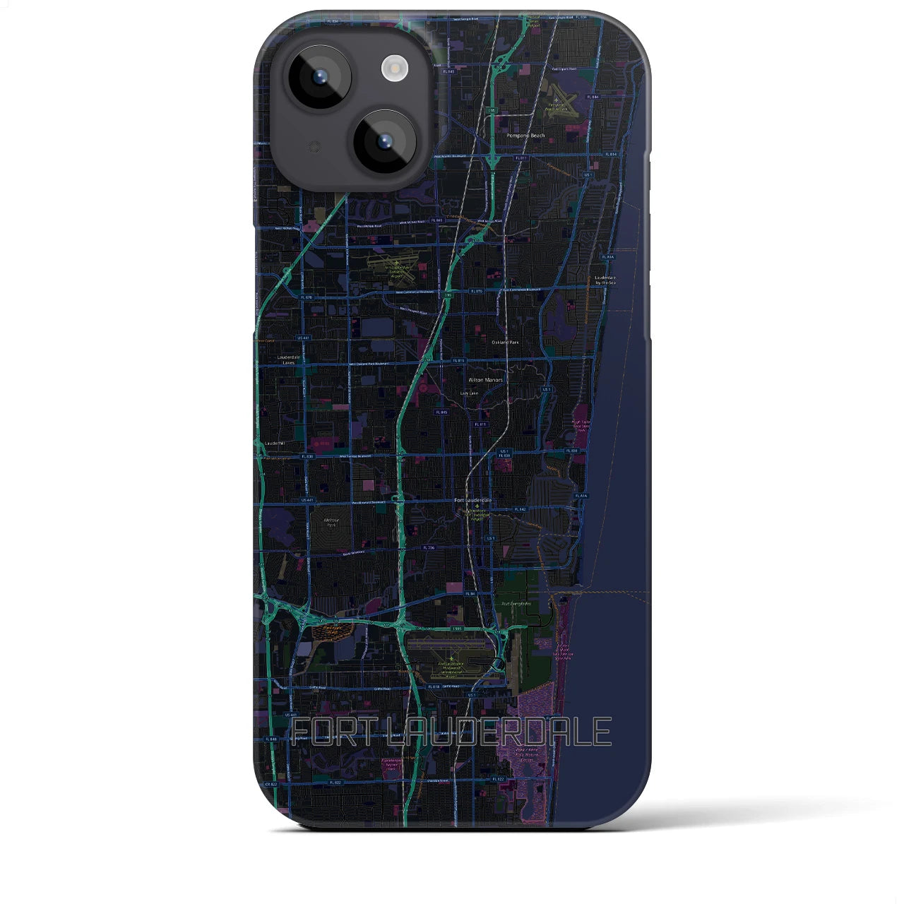 【フォートローダーデール(アメリカ)】地図柄iPhoneケース(バックカバータイプ)