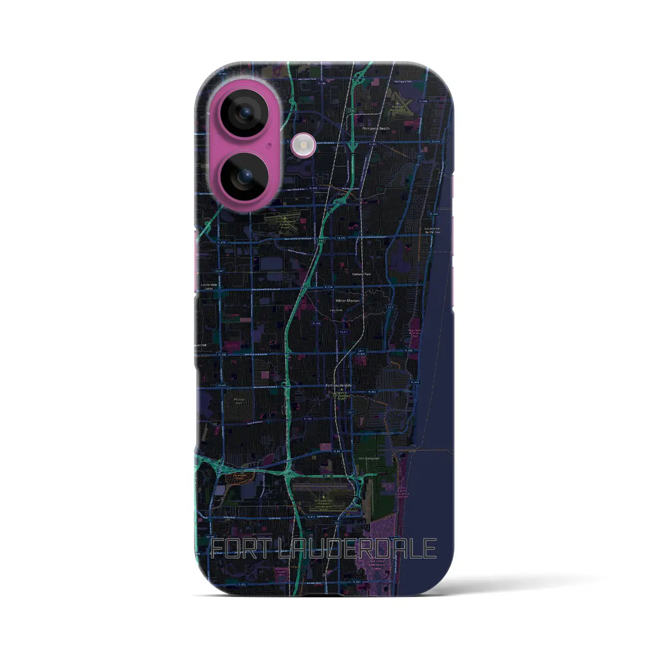 【フォートローダーデール(アメリカ)】地図柄iPhoneケース(バックカバータイプ)