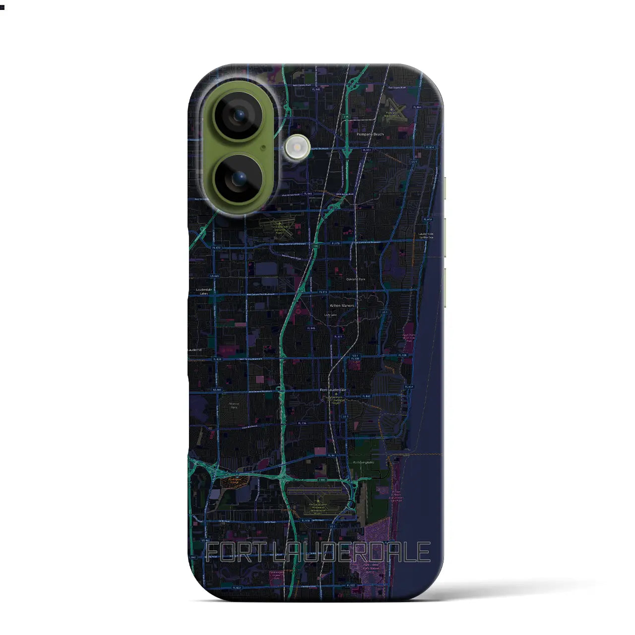 【フォートローダーデール(アメリカ)】地図柄iPhoneケース(バックカバータイプ)