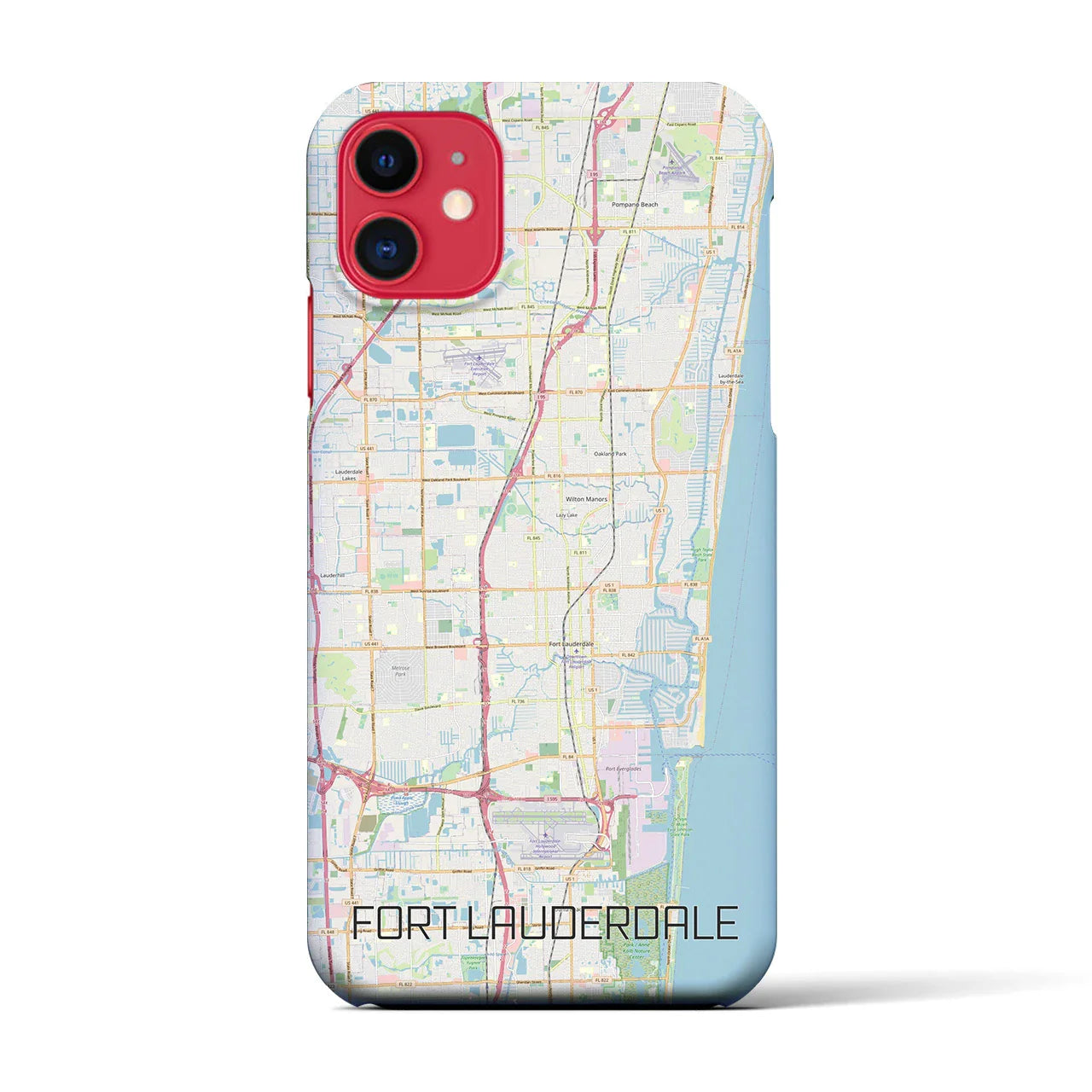 【フォートローダーデール(アメリカ)】地図柄iPhoneケース(バックカバータイプ)