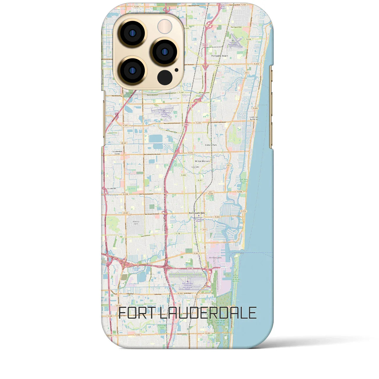 【フォートローダーデール(アメリカ)】地図柄iPhoneケース(バックカバータイプ)