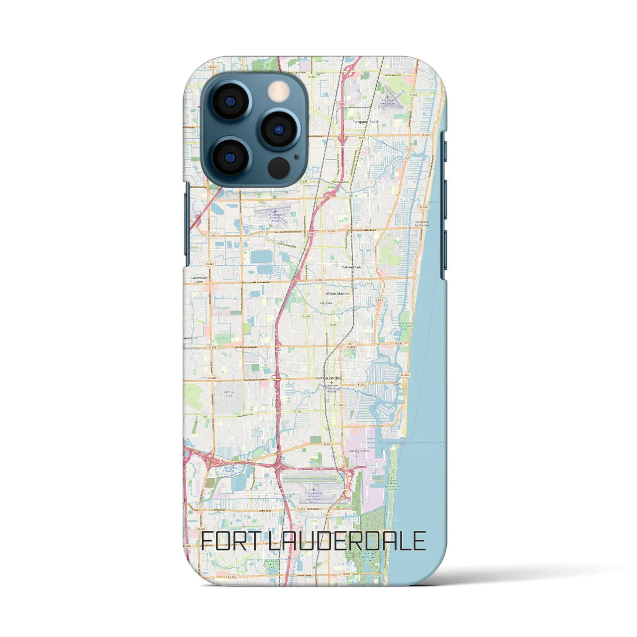 【フォートローダーデール(アメリカ)】地図柄iPhoneケース(バックカバータイプ)