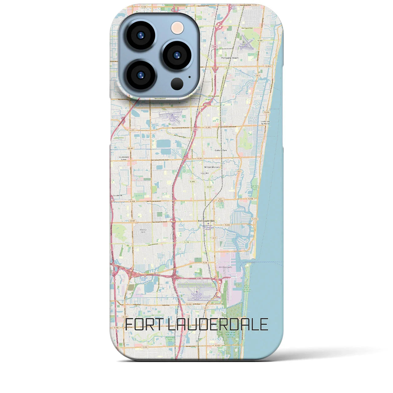 【フォートローダーデール(アメリカ)】地図柄iPhoneケース(バックカバータイプ)