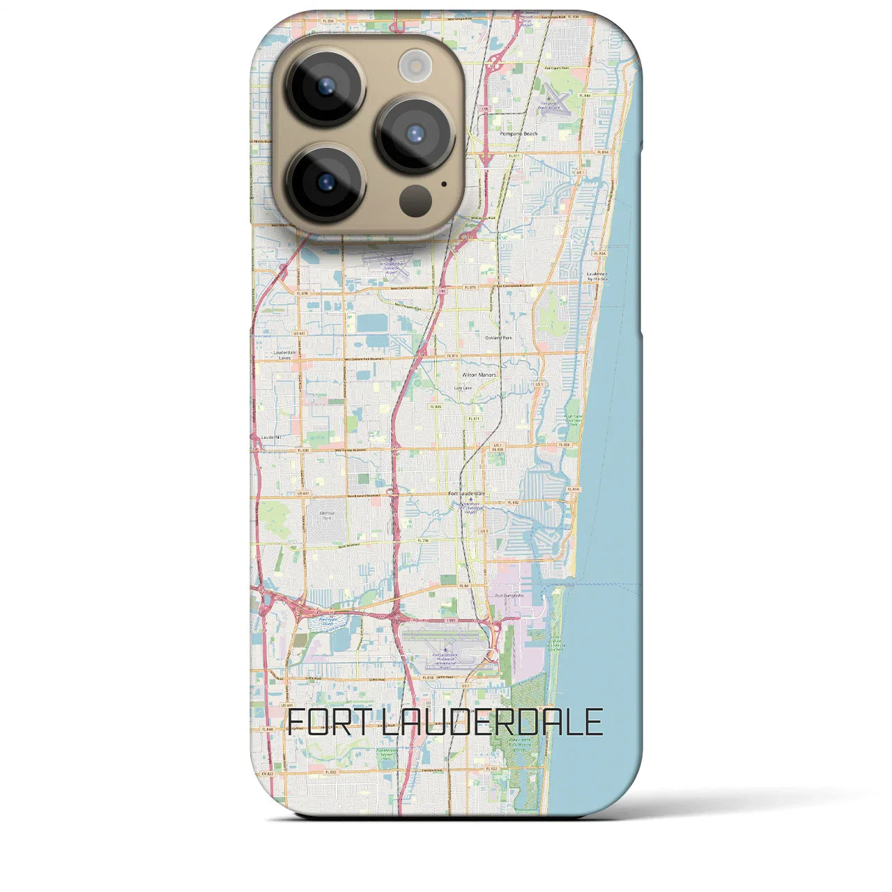 【フォートローダーデール(アメリカ)】地図柄iPhoneケース(バックカバータイプ)