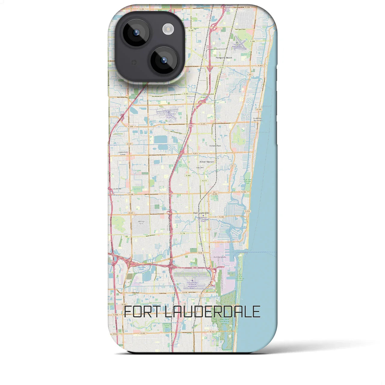 【フォートローダーデール(アメリカ)】地図柄iPhoneケース(バックカバータイプ)