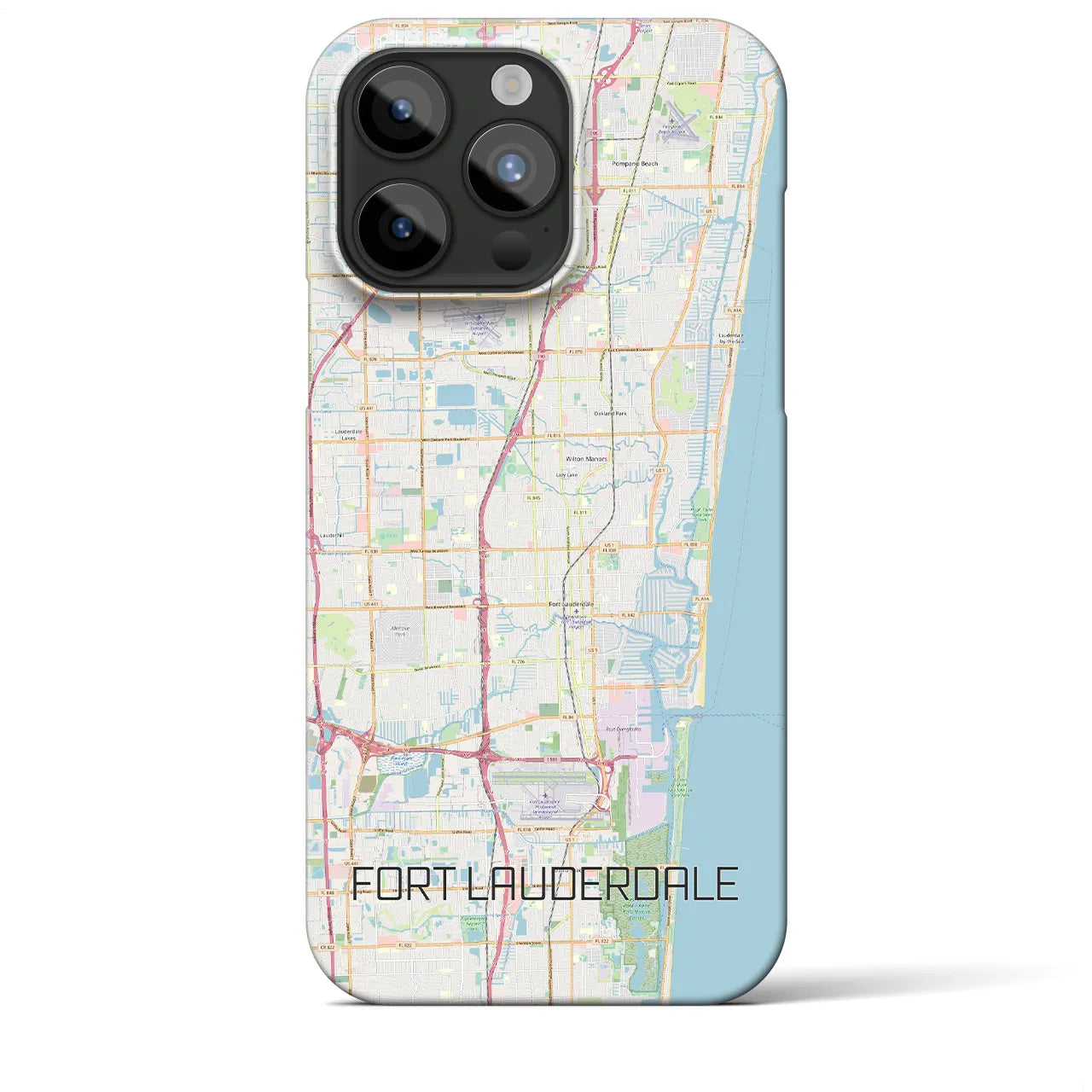【フォートローダーデール(アメリカ)】地図柄iPhoneケース(バックカバータイプ)