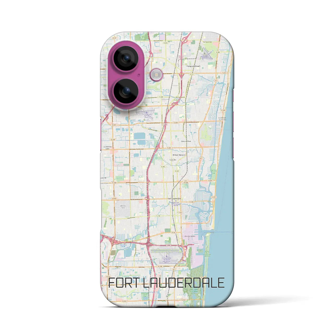 【フォートローダーデール(アメリカ)】地図柄iPhoneケース(バックカバータイプ)