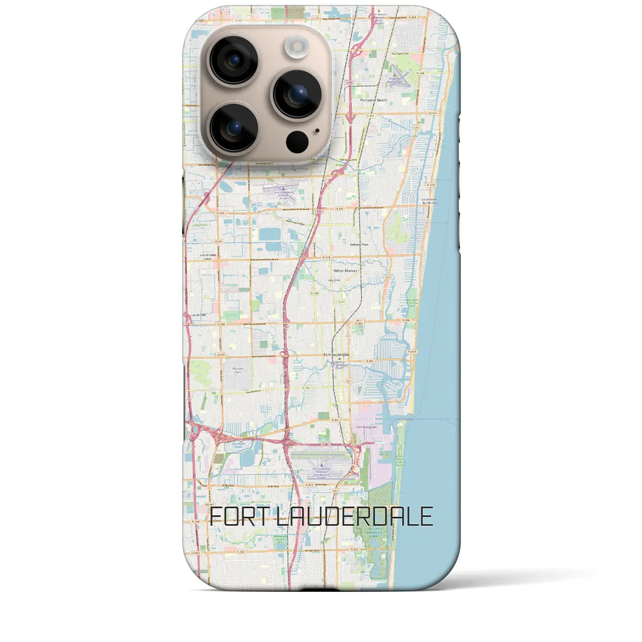 【フォートローダーデール(アメリカ)】地図柄iPhoneケース(バックカバータイプ)
