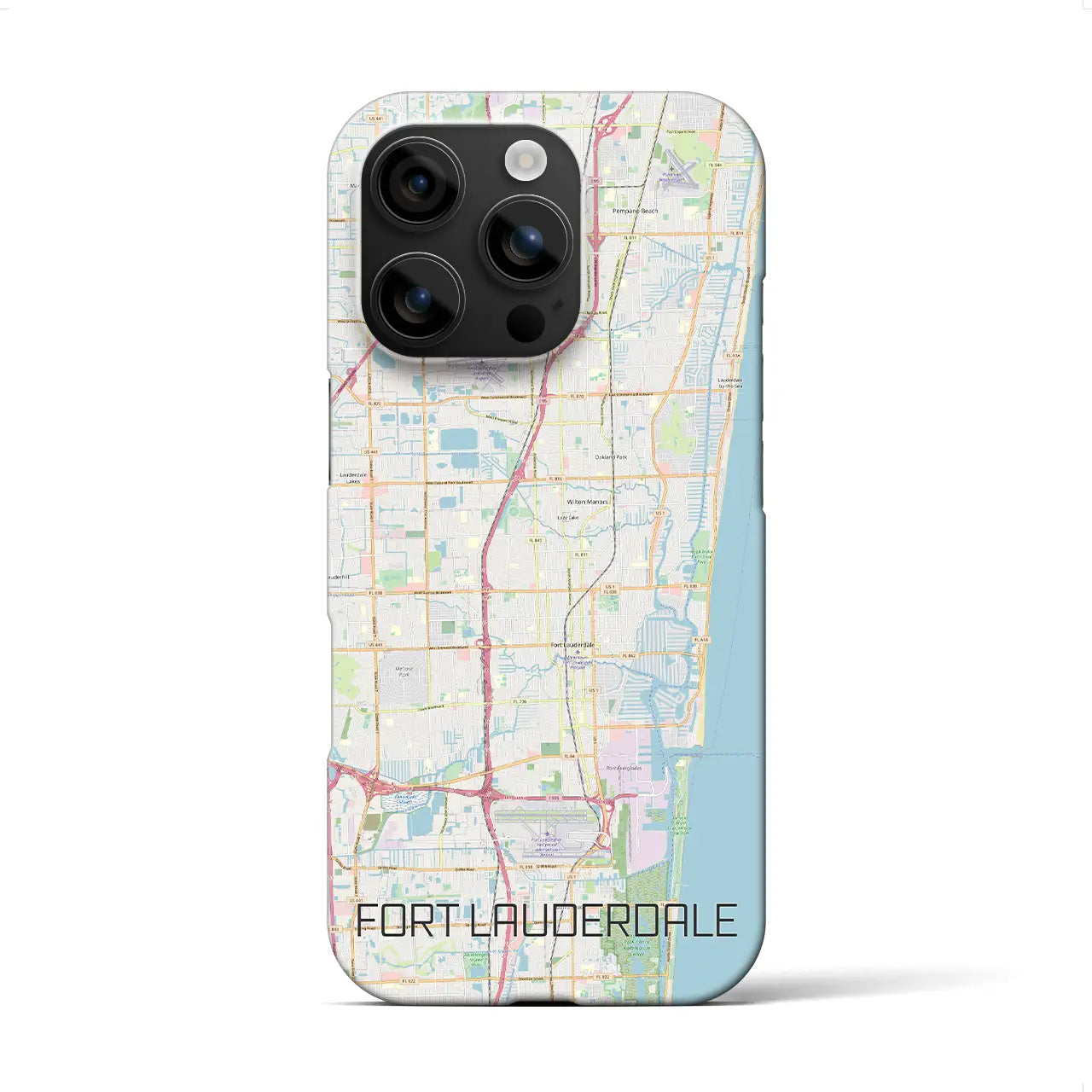 【フォートローダーデール(アメリカ)】地図柄iPhoneケース(バックカバータイプ)