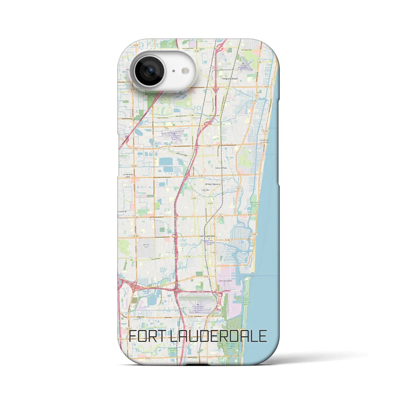 【フォートローダーデール(アメリカ)】地図柄iPhoneケース(バックカバータイプ)