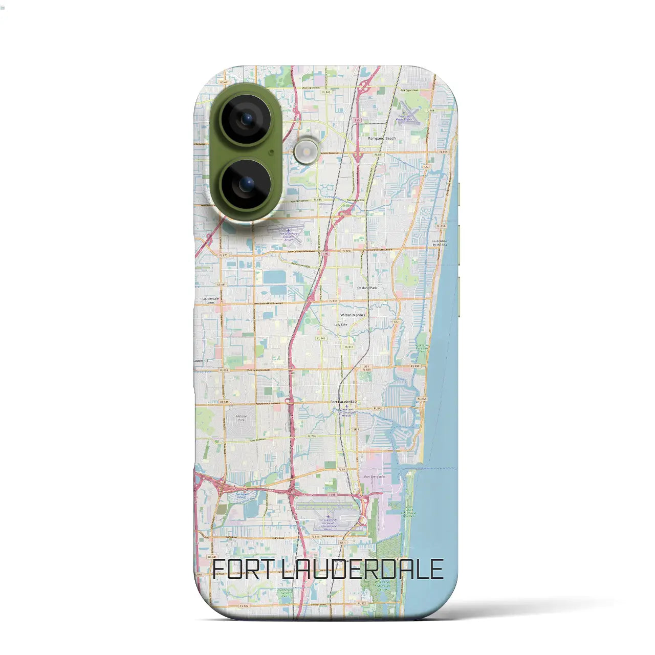 【フォートローダーデール(アメリカ)】地図柄iPhoneケース(バックカバータイプ)