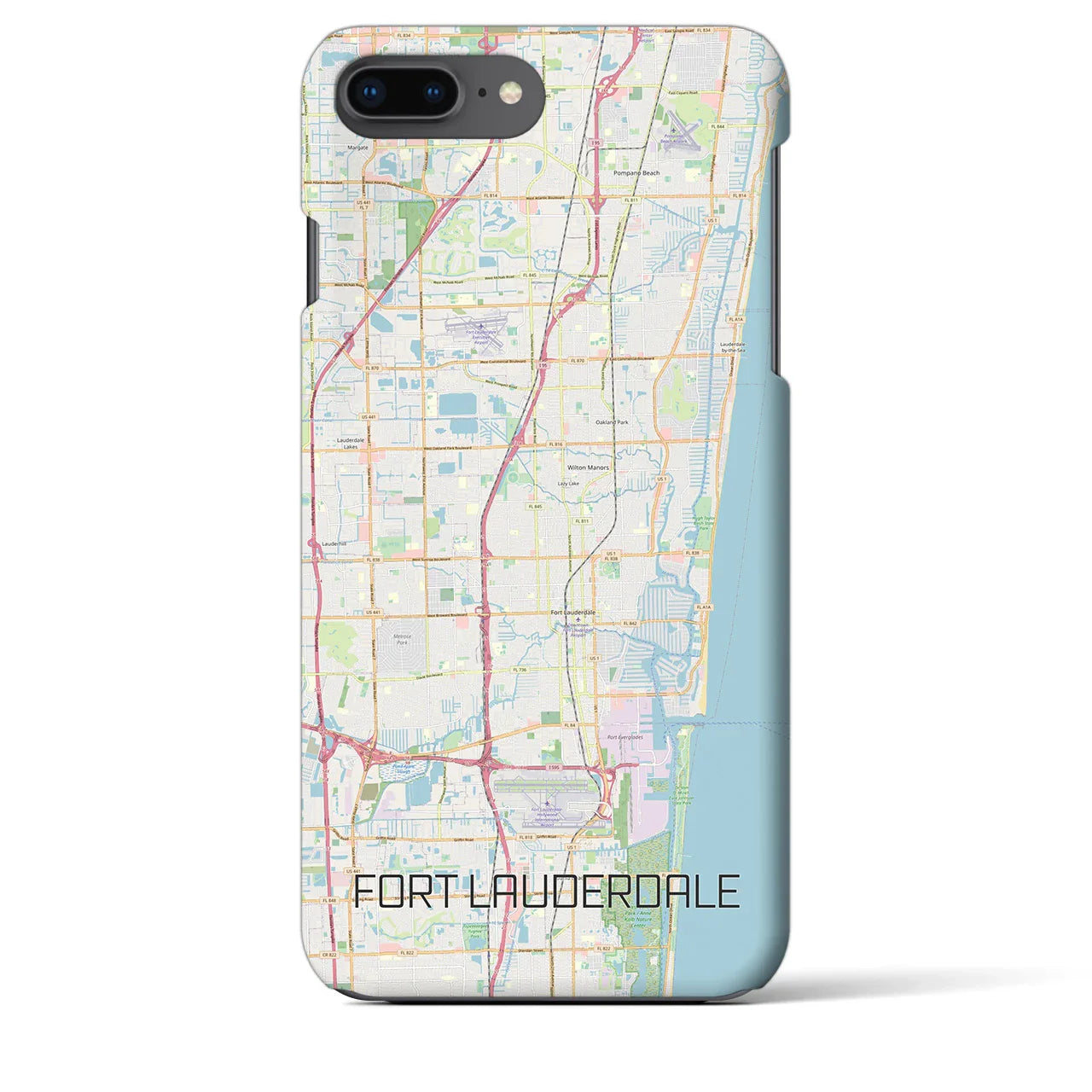【フォートローダーデール(アメリカ)】地図柄iPhoneケース(バックカバータイプ)