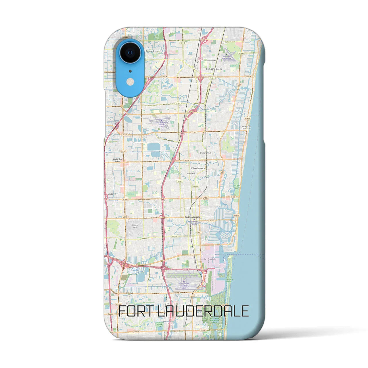 【フォートローダーデール(アメリカ)】地図柄iPhoneケース(バックカバータイプ)