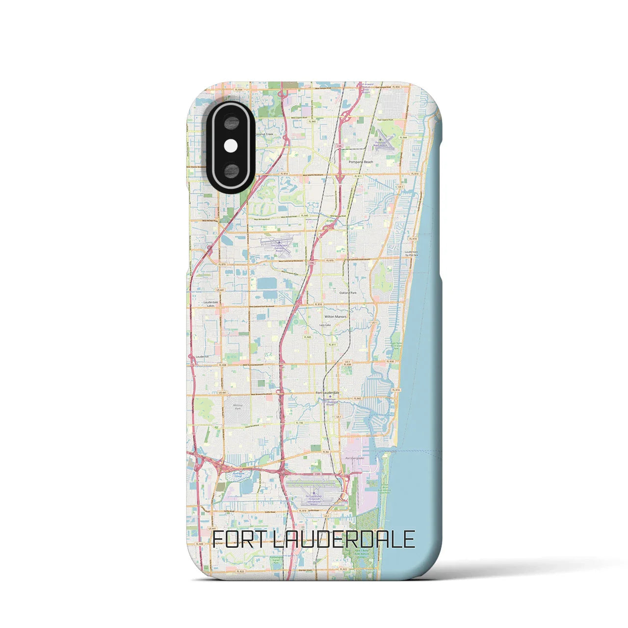 【フォートローダーデール(アメリカ)】地図柄iPhoneケース(バックカバータイプ)