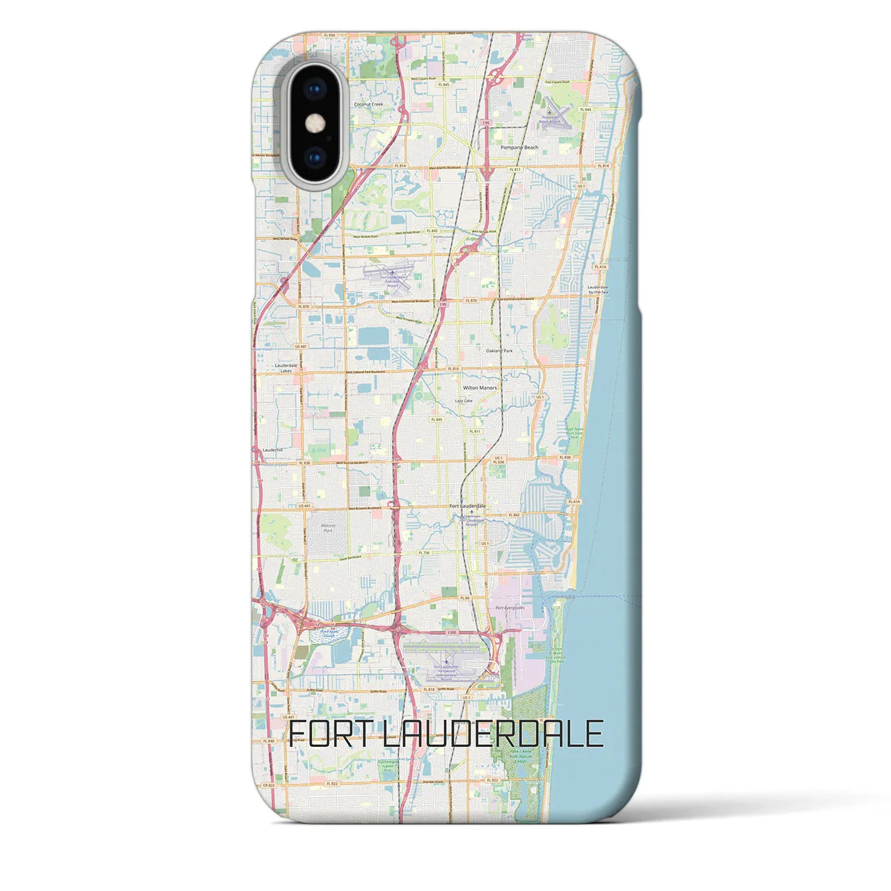 【フォートローダーデール(アメリカ)】地図柄iPhoneケース(バックカバータイプ)
