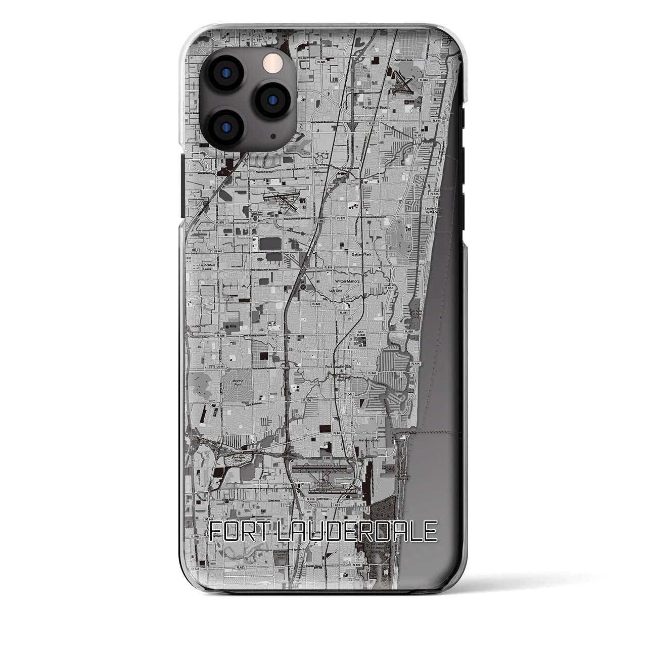 【フォートローダーデール(アメリカ)】地図柄iPhoneケース(クリアタイプ)