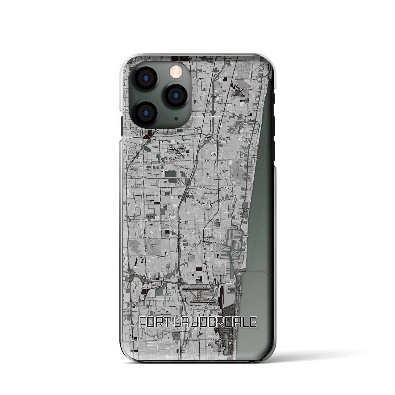 【フォートローダーデール(アメリカ)】地図柄iPhoneケース(クリアタイプ)