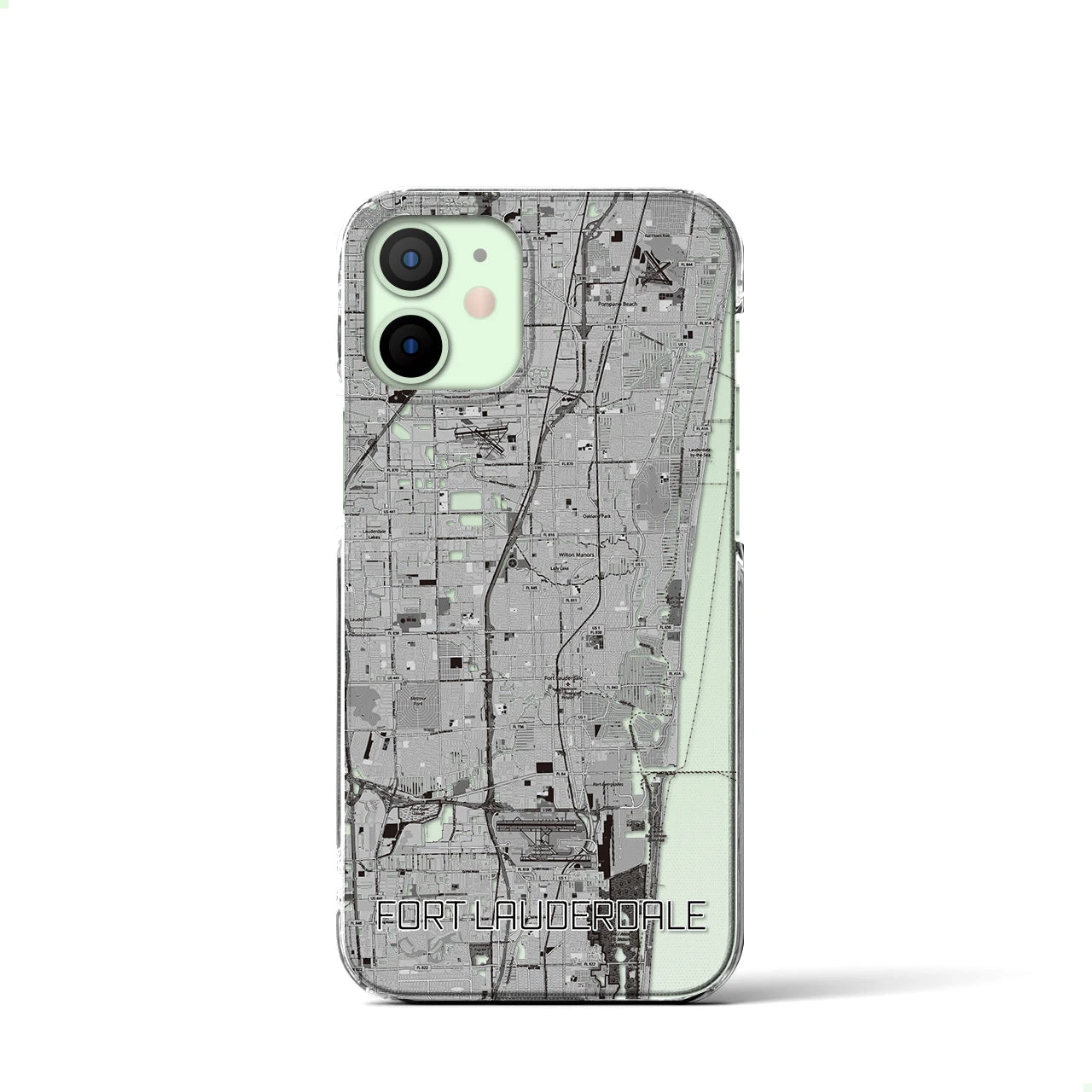 【フォートローダーデール(アメリカ)】地図柄iPhoneケース(クリアタイプ)