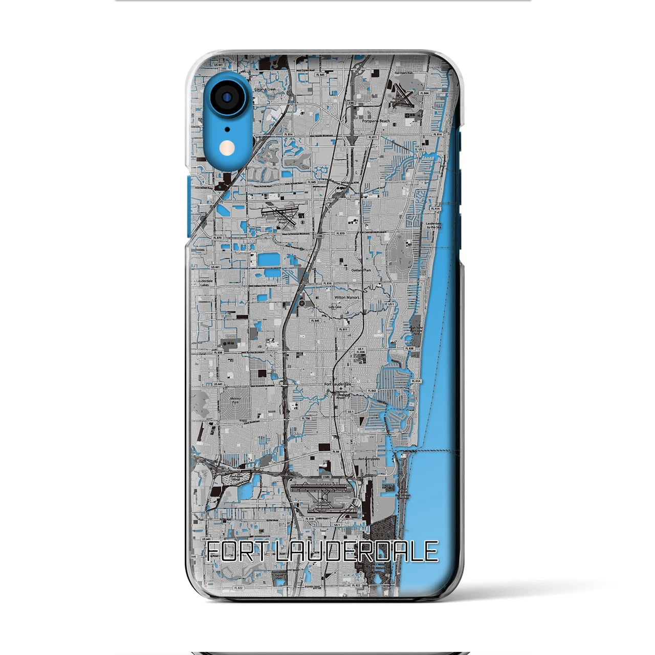 【フォートローダーデール(アメリカ)】地図柄iPhoneケース(クリアタイプ)