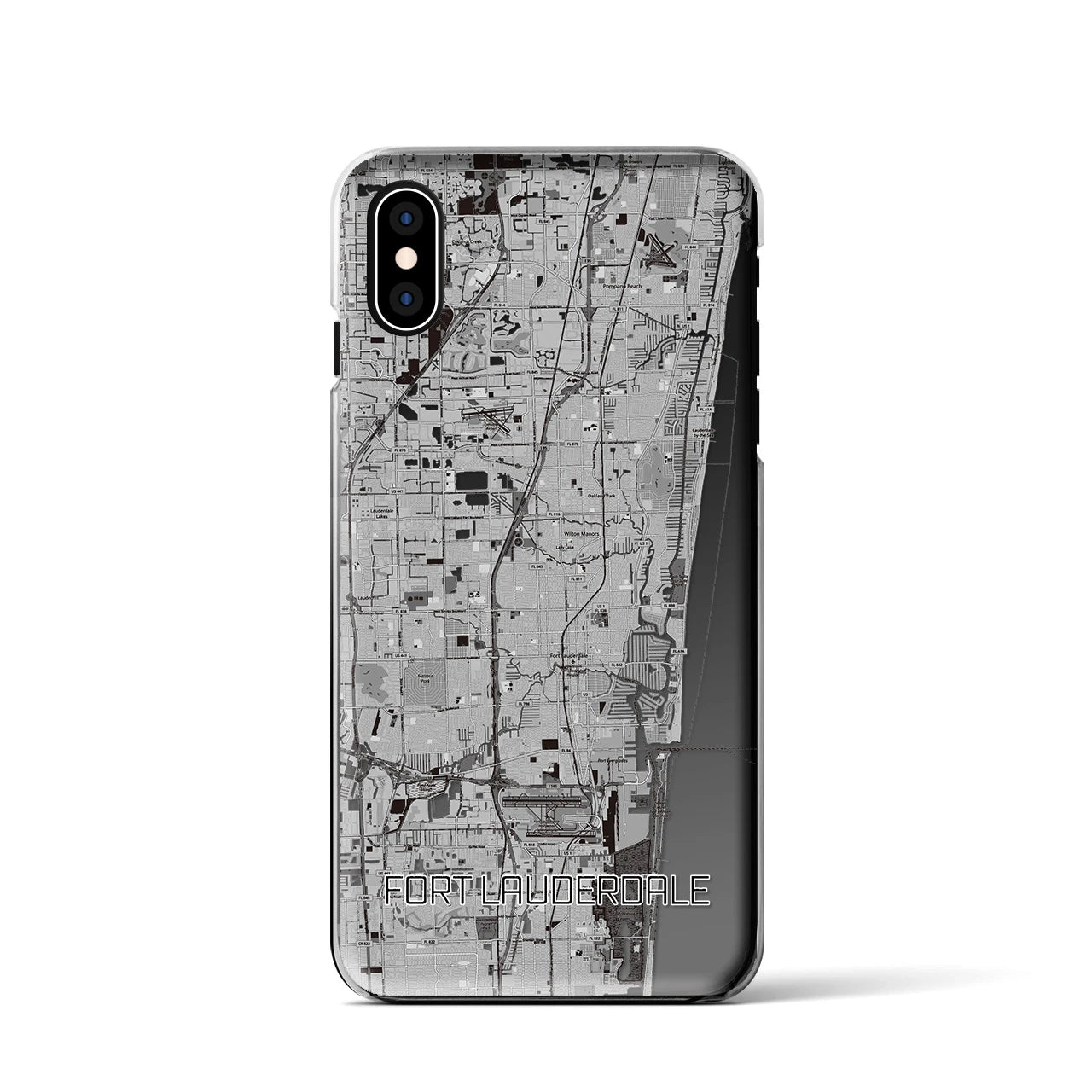 【フォートローダーデール(アメリカ)】地図柄iPhoneケース(クリアタイプ)