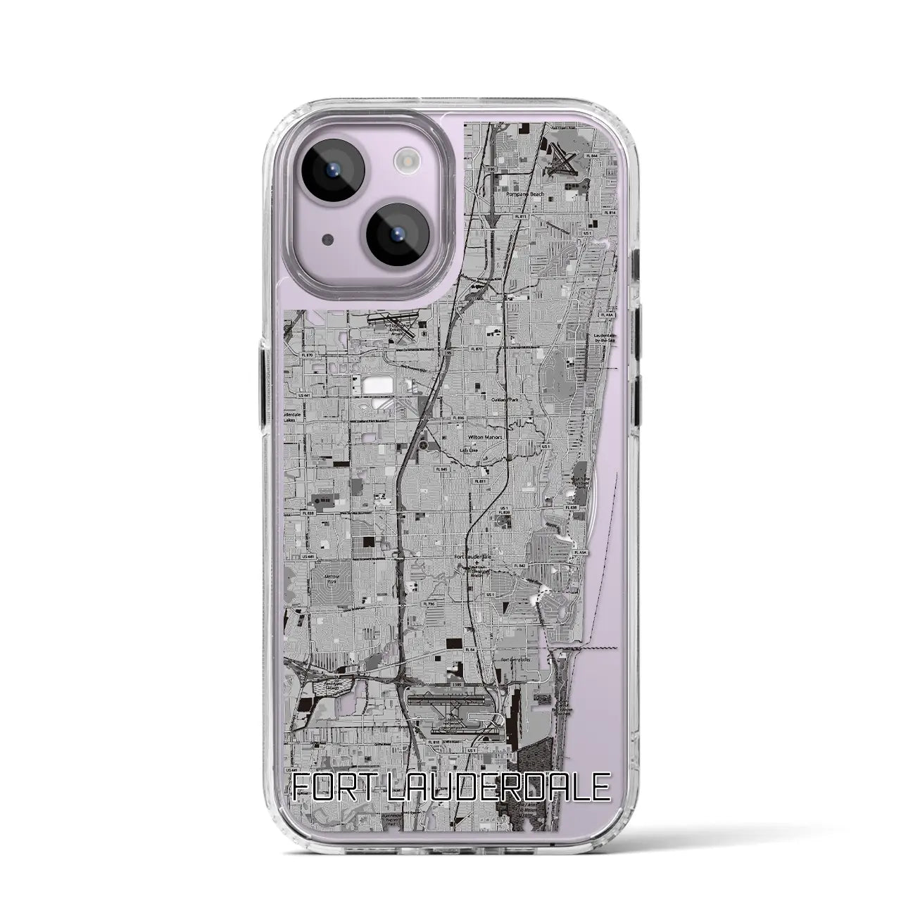 【フォートローダーデール(アメリカ)】地図柄iPhoneケース(MagSafeタイプ)