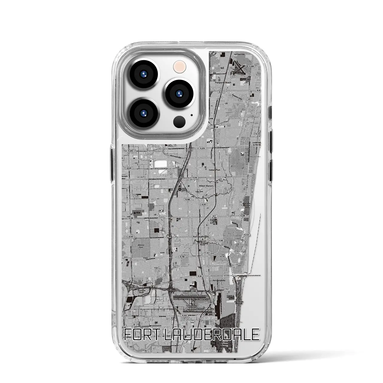 【フォートローダーデール(アメリカ)】地図柄iPhoneケース(MagSafeタイプ)