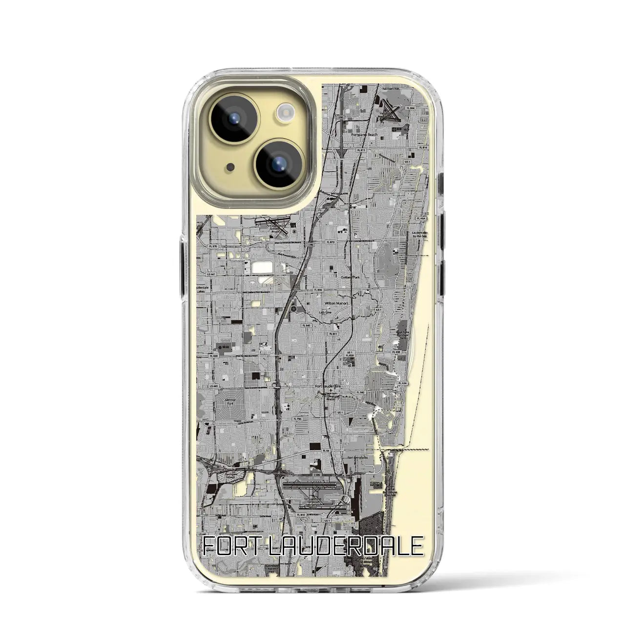 【フォートローダーデール(アメリカ)】地図柄iPhoneケース(MagSafeタイプ)