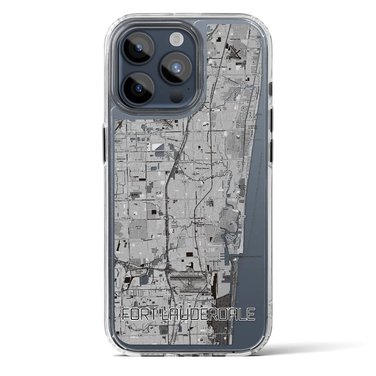 【フォートローダーデール(アメリカ)】地図柄iPhoneケース(MagSafeタイプ)
