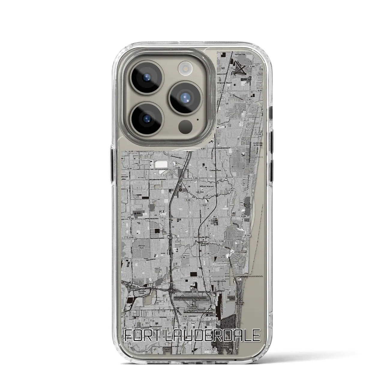 【フォートローダーデール(アメリカ)】地図柄iPhoneケース(MagSafeタイプ)