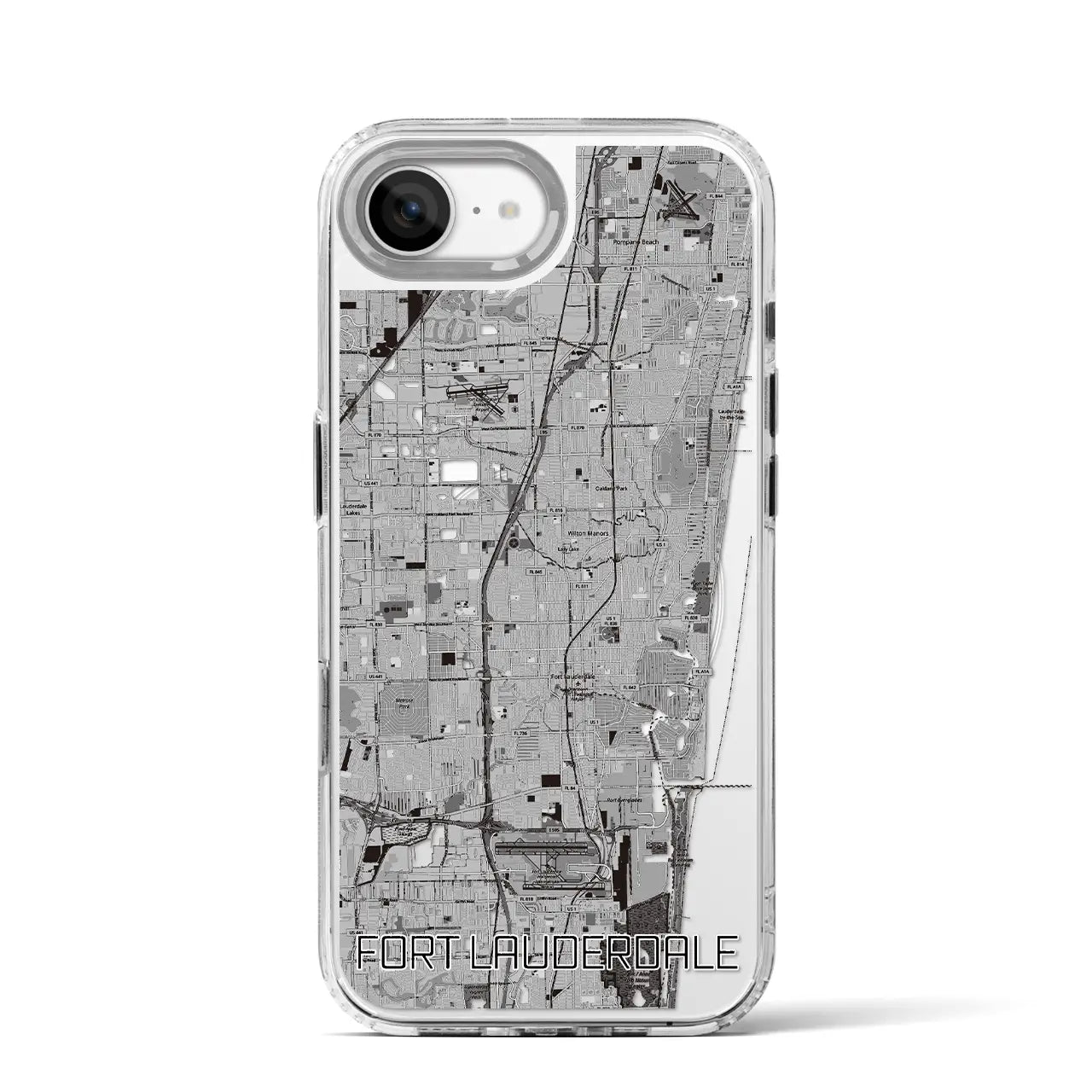 【フォートローダーデール(アメリカ)】地図柄iPhoneケース(MagSafeタイプ)