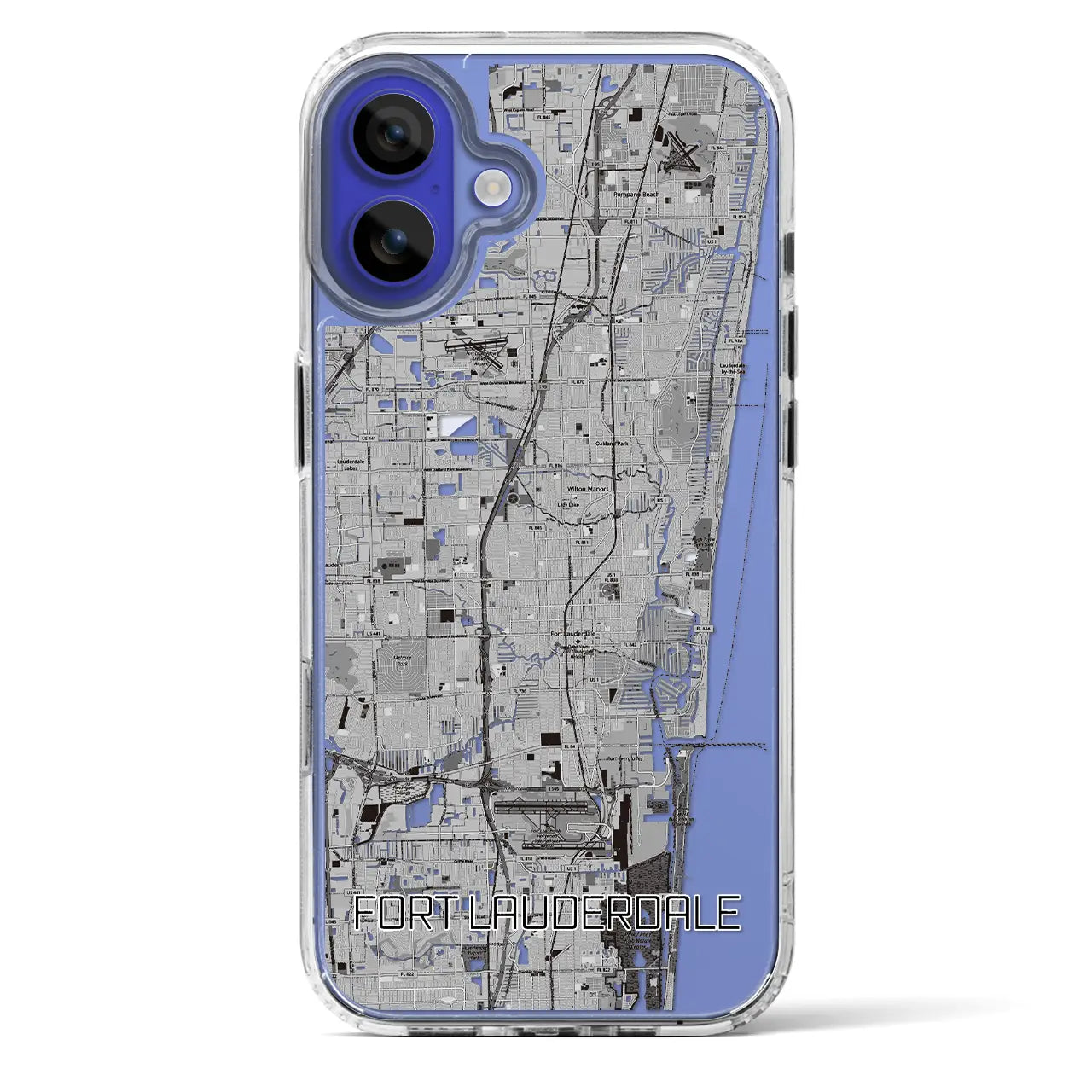 【フォートローダーデール(アメリカ)】地図柄iPhoneケース(MagSafeタイプ)
