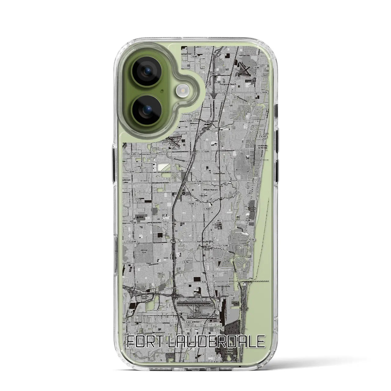 【フォートローダーデール(アメリカ)】地図柄iPhoneケース(MagSafeタイプ)