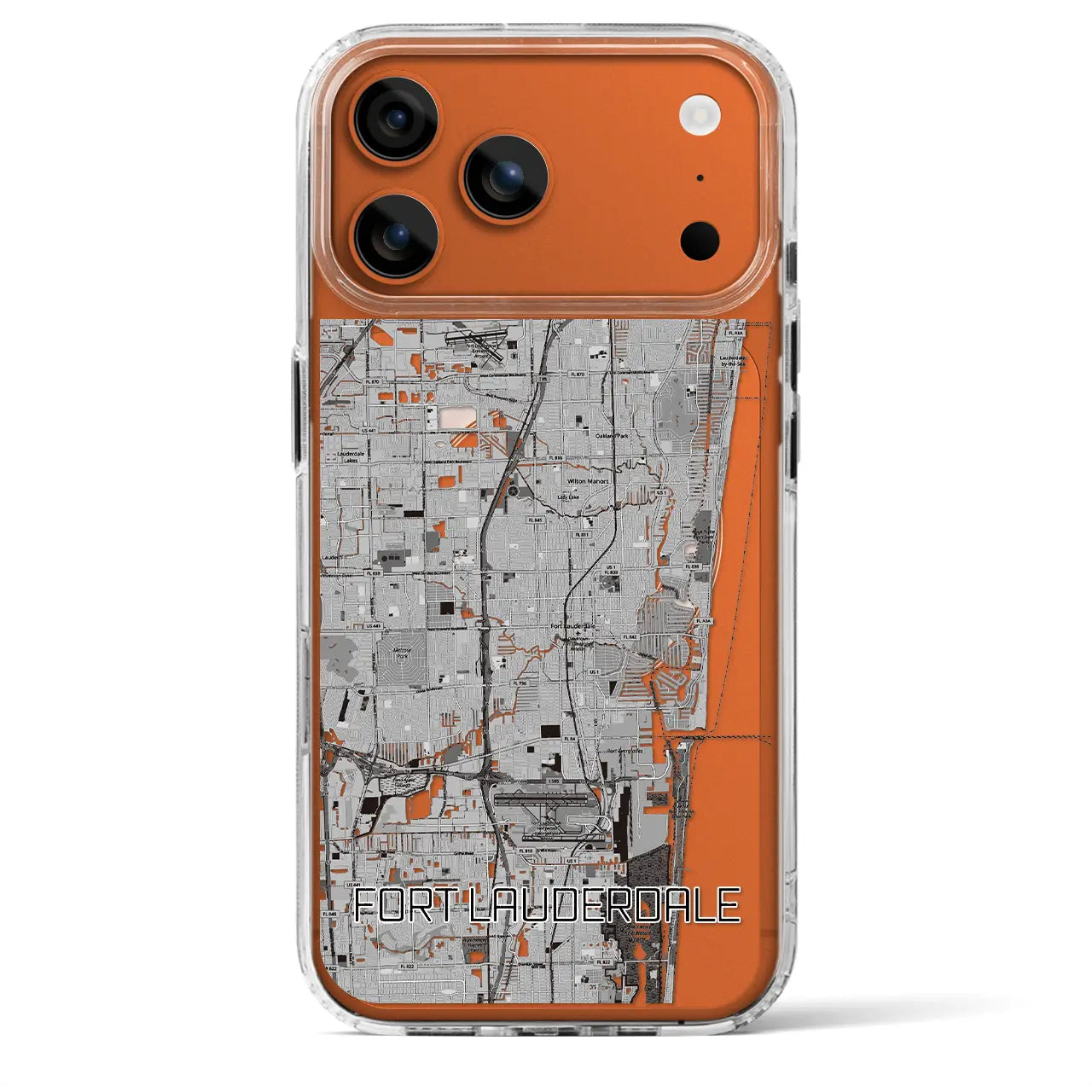 【フォートローダーデール(アメリカ)】地図柄iPhoneケース(MagSafeタイプ)