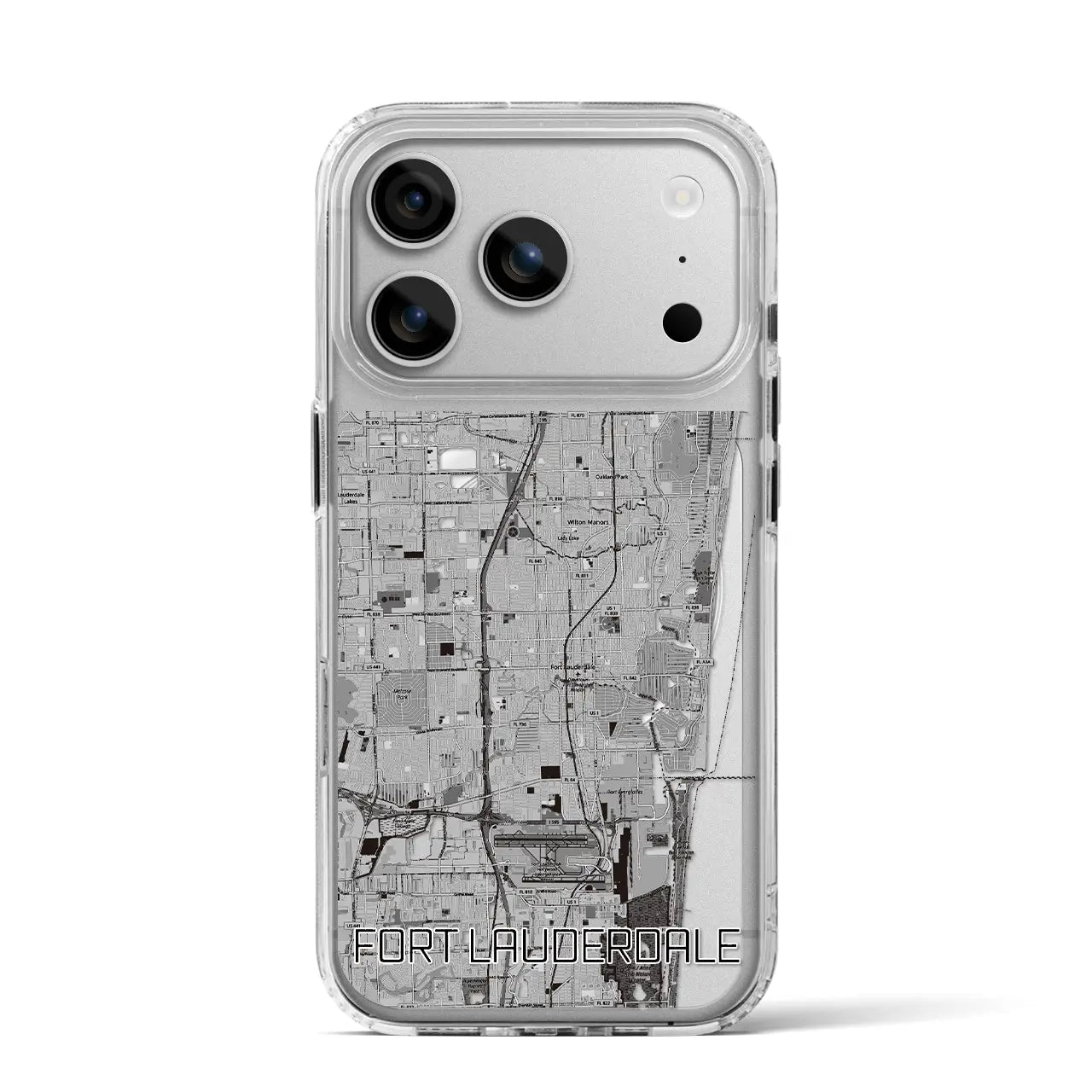 【フォートローダーデール(アメリカ)】地図柄iPhoneケース(MagSafeタイプ)