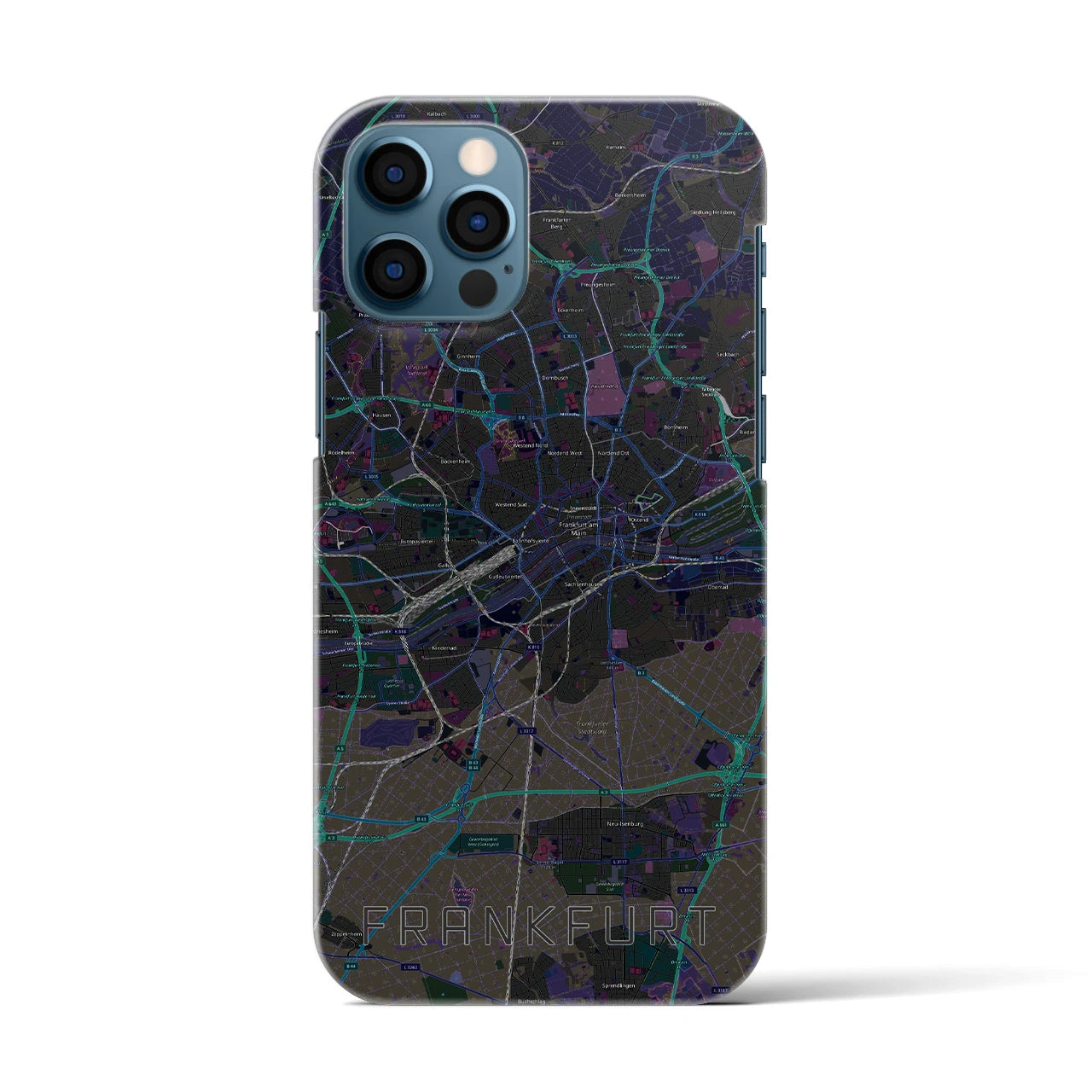 【フランクフルト(ドイツ)】地図柄iPhoneケース(バックカバータイプ)