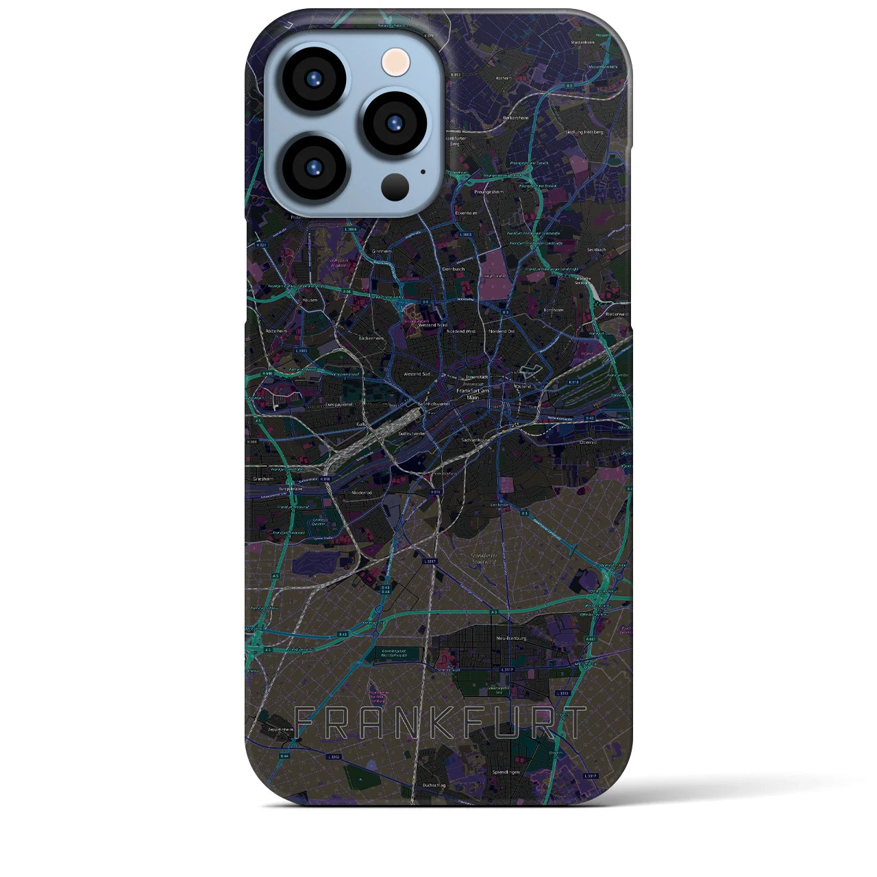 【フランクフルト(ドイツ)】地図柄iPhoneケース(バックカバータイプ)