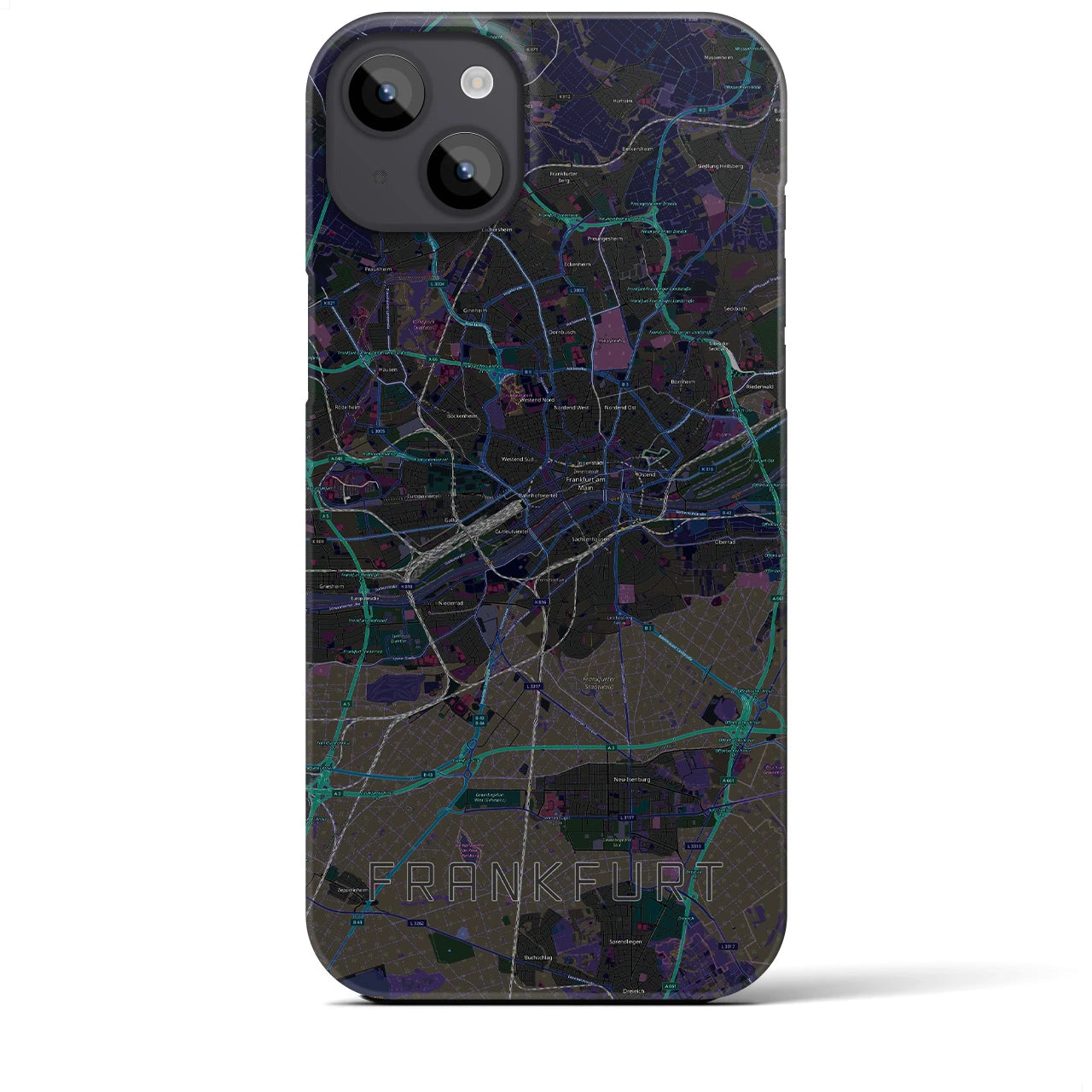 【フランクフルト(ドイツ)】地図柄iPhoneケース(バックカバータイプ)