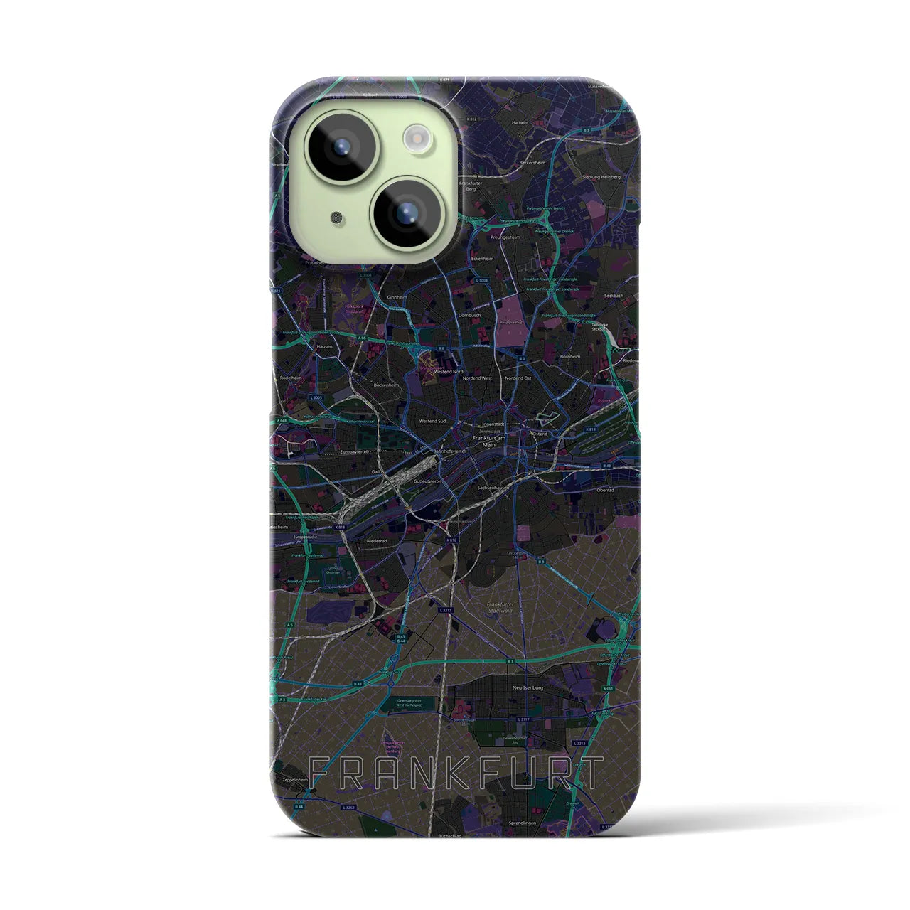 【フランクフルト(ドイツ)】地図柄iPhoneケース(バックカバータイプ)