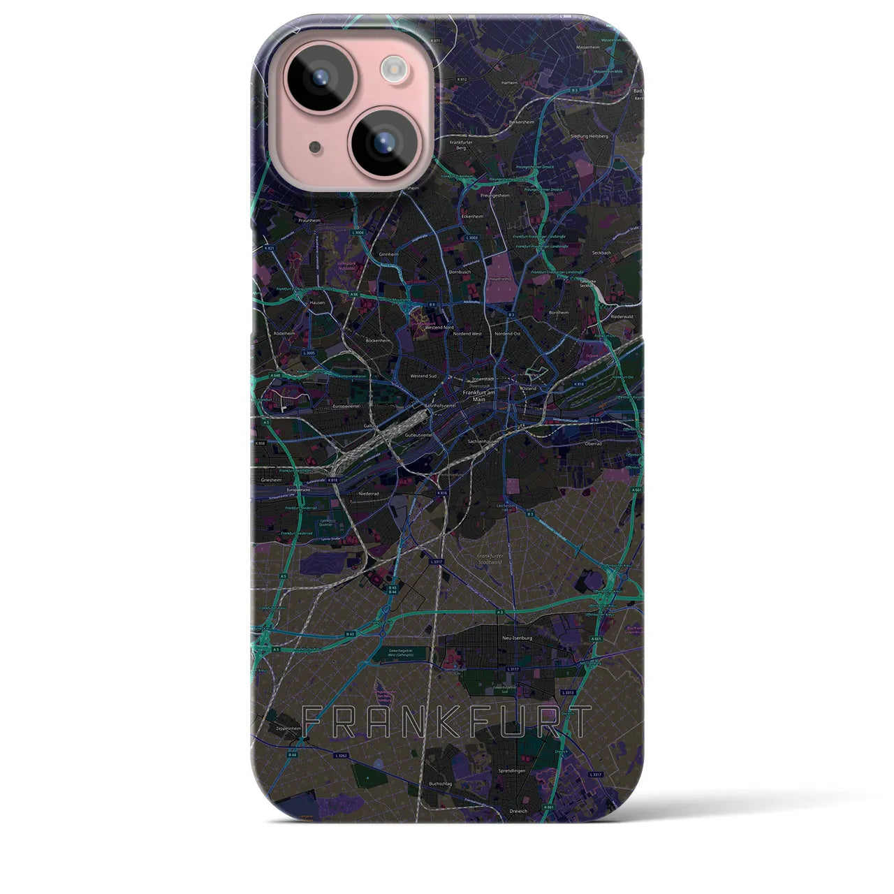 【フランクフルト(ドイツ)】地図柄iPhoneケース(バックカバータイプ)